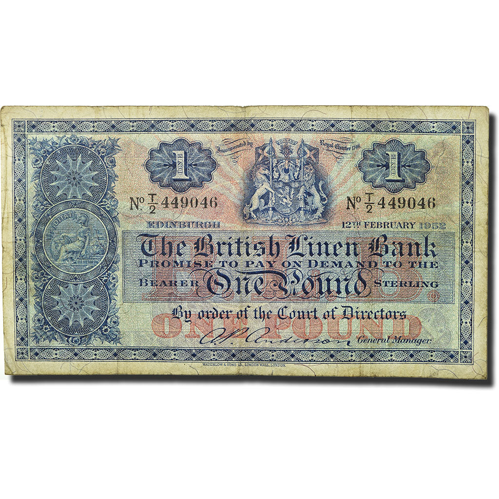 Banknote, Scotland, 1 Pound, 1952, 1952-02-12, KM:157d, VF(20-25)