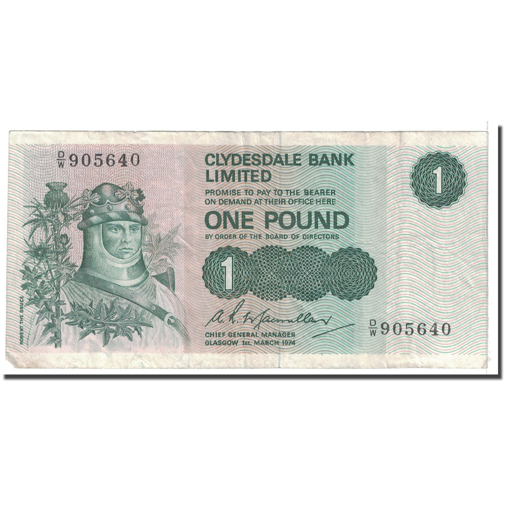 Billete, 1 Pound, 1974, Escocia, 01-03-1974, KM:204c, BC