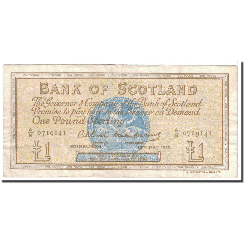 Billet, Scotland, 1 Pound, 1965, 1965-05-10, KM:102a, TTB