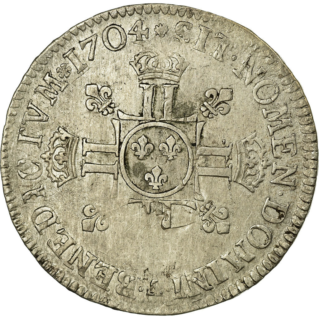 Coin, France, Louis XIV, 1/2 Écu aux 8L 2e type, 1/2 ECU, 45 Sols, 1704, Paris