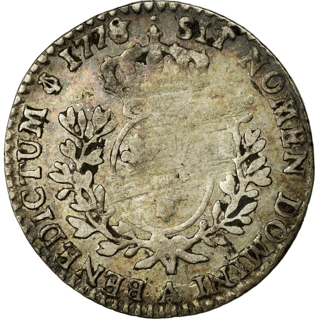 Coin, France, Louis XVI, 1/10 Écu, 12 Sols, 1/10 ECU, 1778, Paris, VF(20-25)