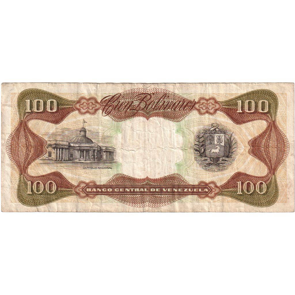 Venezuela, 100 Bolivares, 1989, 1989-03-16, KM:66b, VF(30-35)