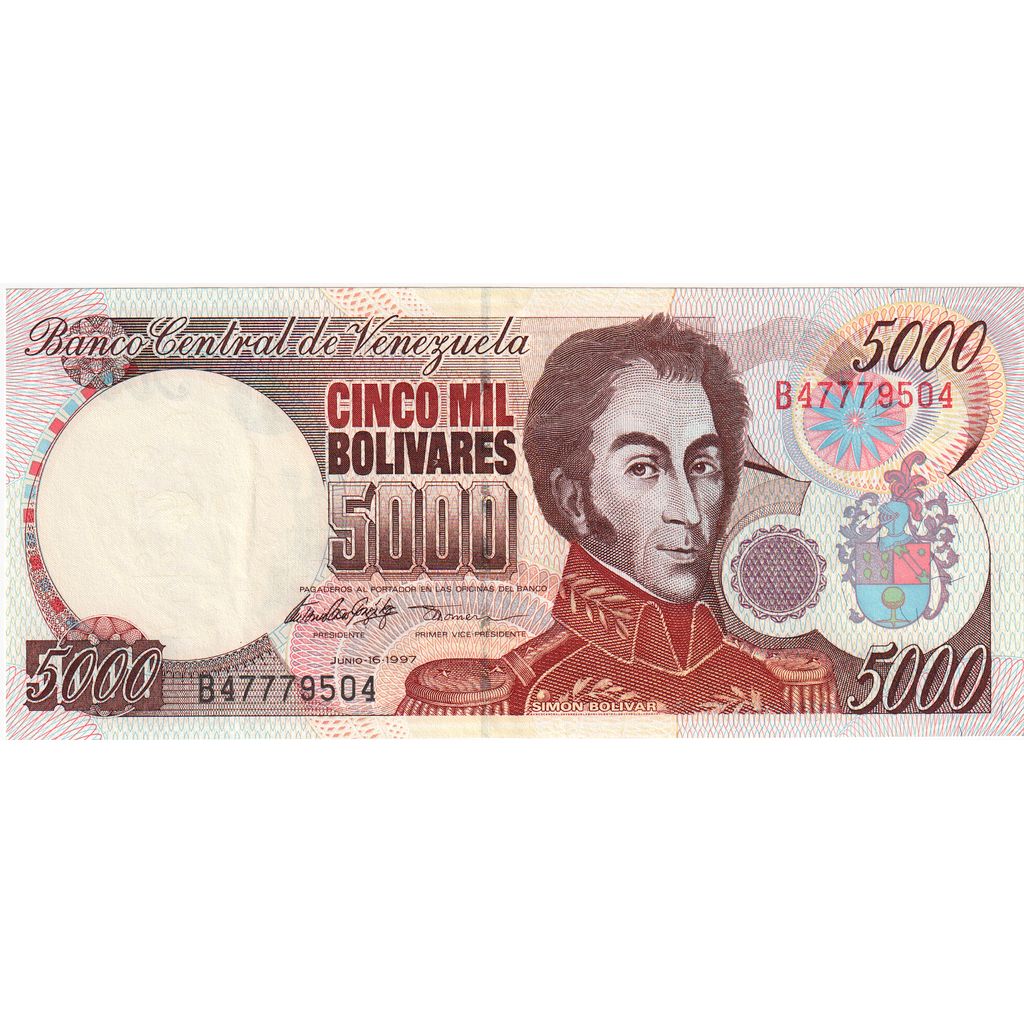 Venezuela, 5000 Bolivares, 1997, 1997-06-16, KM:78a, AU(55-58)