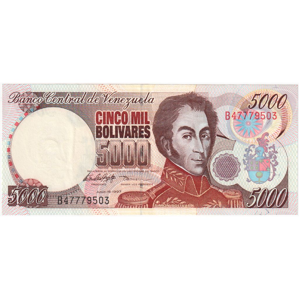 Venezuela, 5000 Bolivares, 1997, 1997-06-16, KM:78a, AU(55-58)
