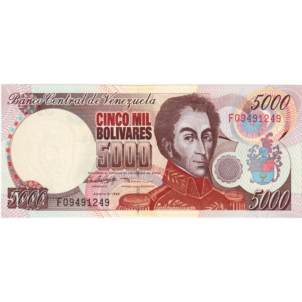 Venezuela, 5000 Bolivares, 1998, 1998-08-06, KM:78c, UNC(65-70)