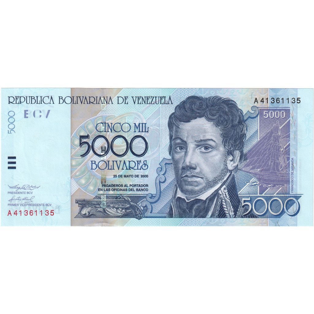 Venezuela, 5000 Bolivares, 2000, 2000-05-25, KM:84a, UNZ-