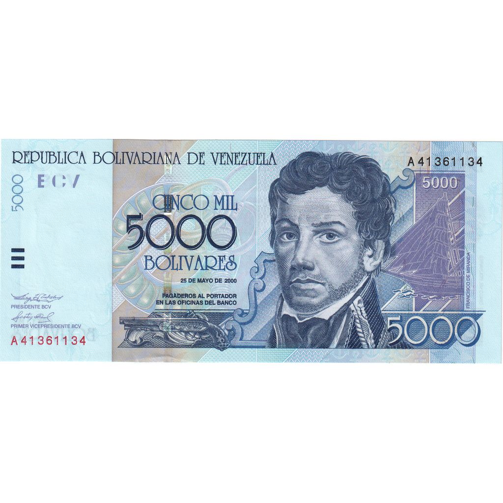 Venezuela, 5000 Bolivares, 2000, 2000-05-25, KM:84a, UNC(63)