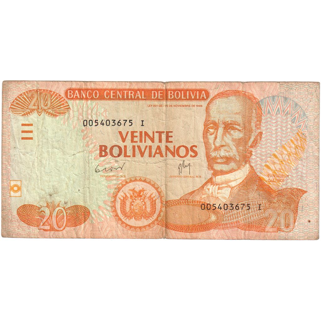 Bolivia, 20 Bolivianos, 1986, 1986-11-28, KM:205a, BB