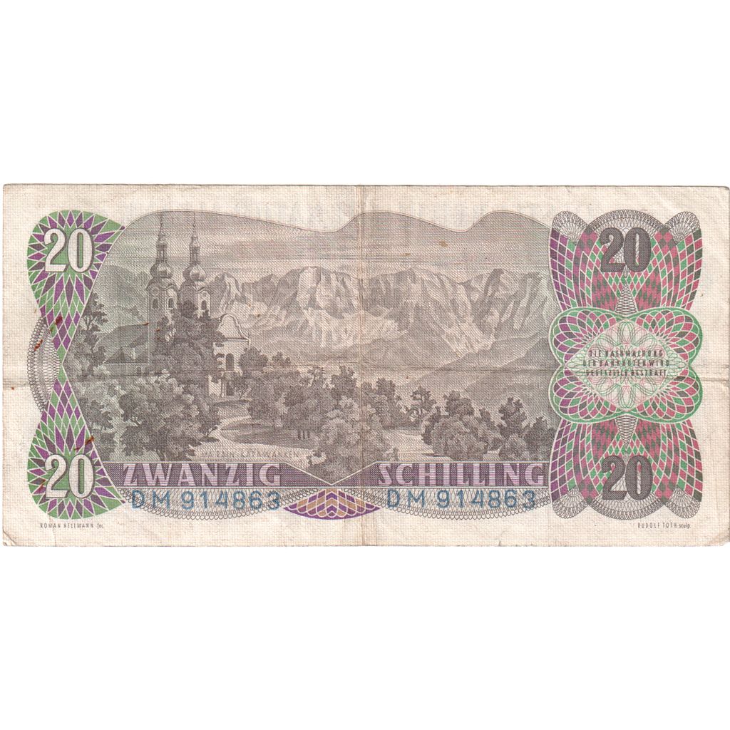 Austria, 20 Schilling, 1956, 1956-07-02, KM:136a, BB