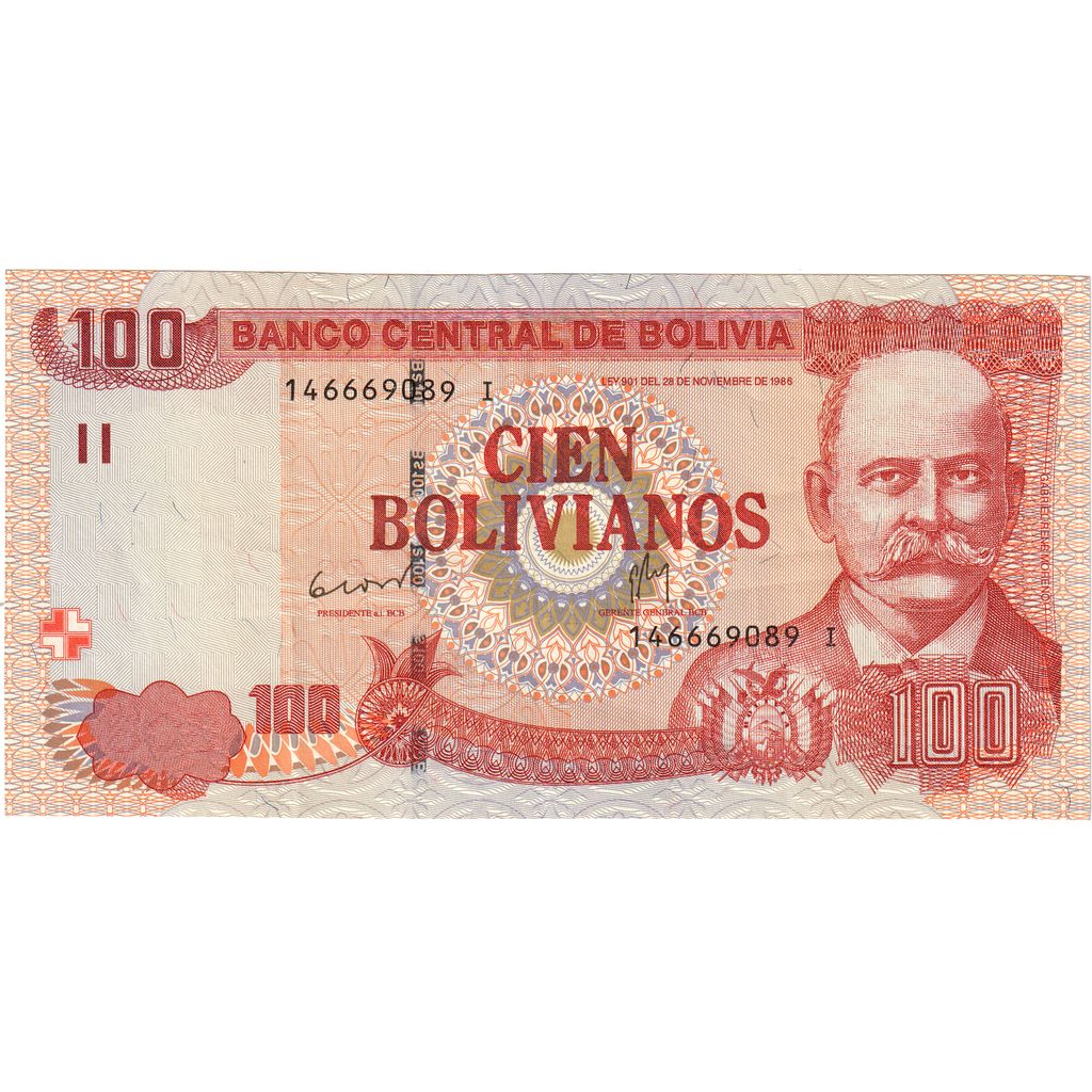 100 Bolivianos, 1986, Bolivia, 1986-11-28, KM:231, MBC+