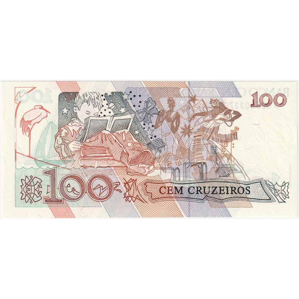 Brazil, 100 Cruzeiros, Undated (1990), KM:228, UNC(65-70)