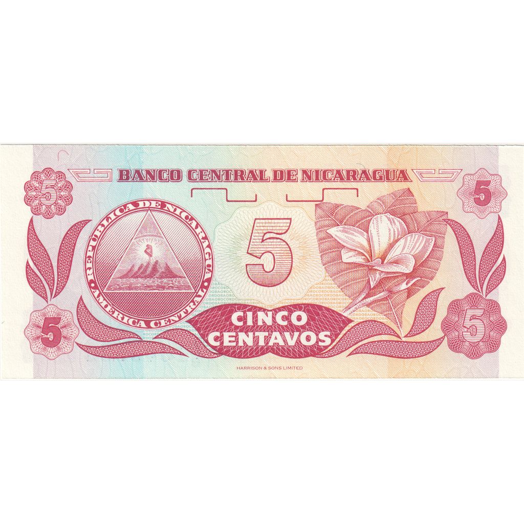 5 Centavos, Undated (1991), Nicaragua, KM:168a, UNC