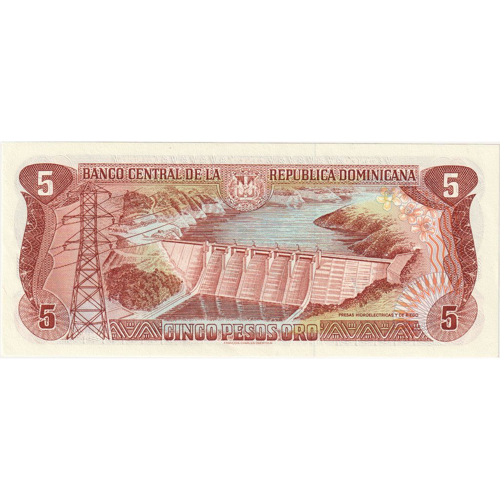 5 Pesos Oro, 1996, República Dominicana, KM:152a, UNC