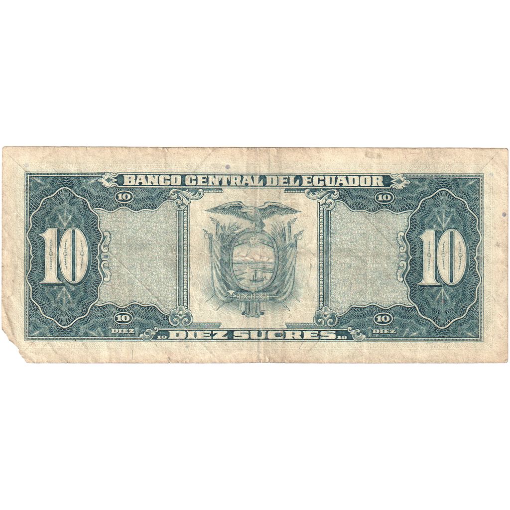 Ekwador, 10 Sucres, 1988, 1988-11-22, KM:121, VG(8-10)