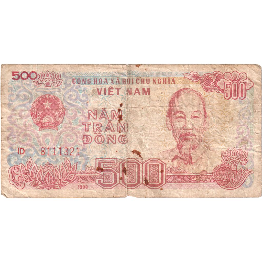 Vietname, 500 D<ox>ng, 1988, KM:101b, VF(20-25)