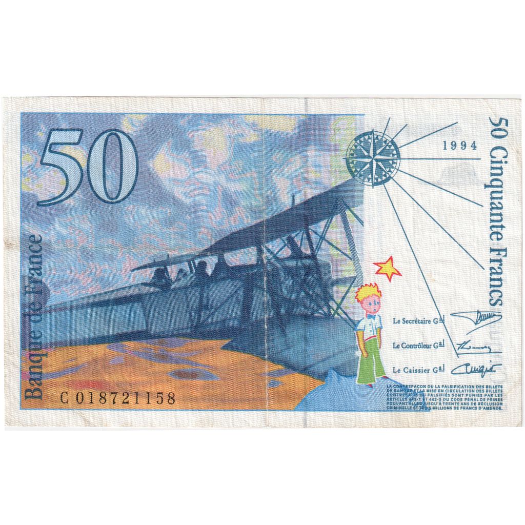 Francja, 50 Francs, St Exupéry, C018721158, EF(40-45)