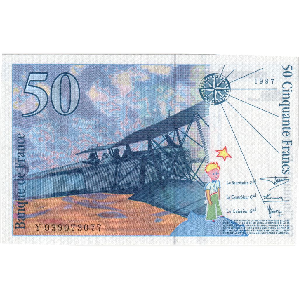 Francia, 50 Francs, St Exupéry, 1997, Y039073077, FDS, Fayette:73.4, KM:157Ad