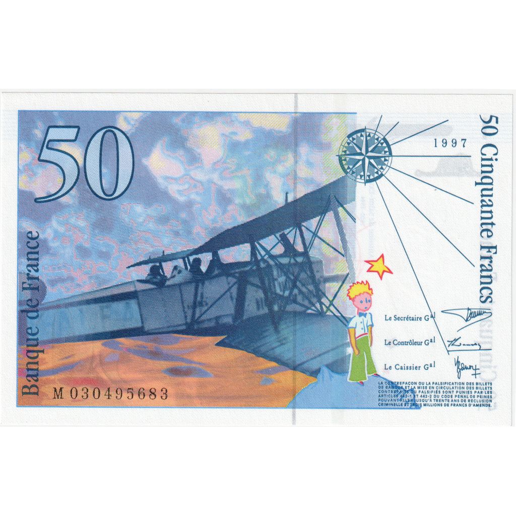 Frankrijk, 50 Francs, St Exupéry, 1997, M030495683, NIEUW, Fayette:73.4