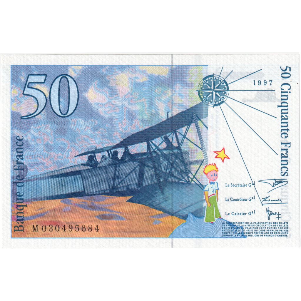 Frankreich, 50 Francs, St Exupéry, 1997, M030495684, UNZ, Fayette:73.4