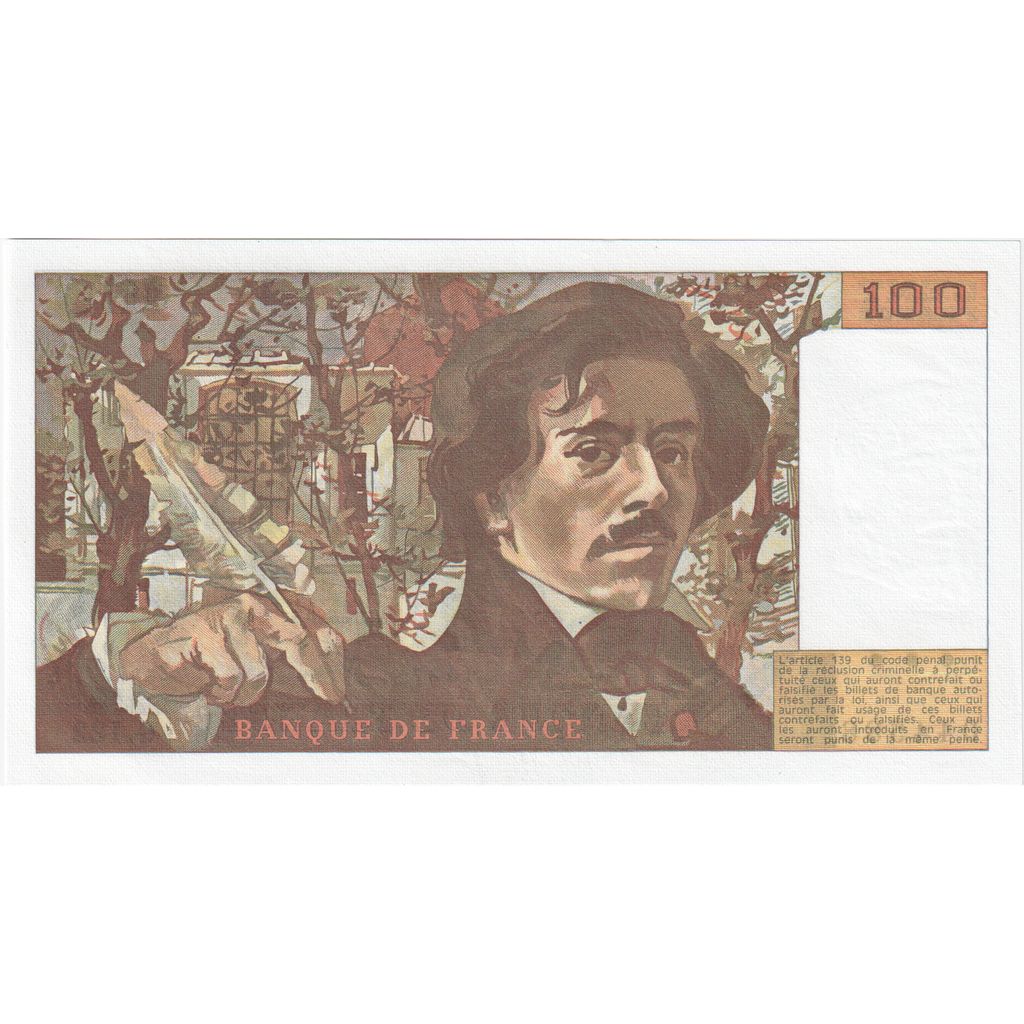 Francia, 100 Francs, Delacroix, G.122, UNC