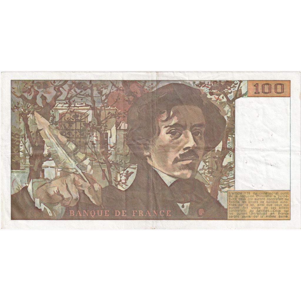 Francja, 100 Francs, Delacroix, K.21, EF(40-45)