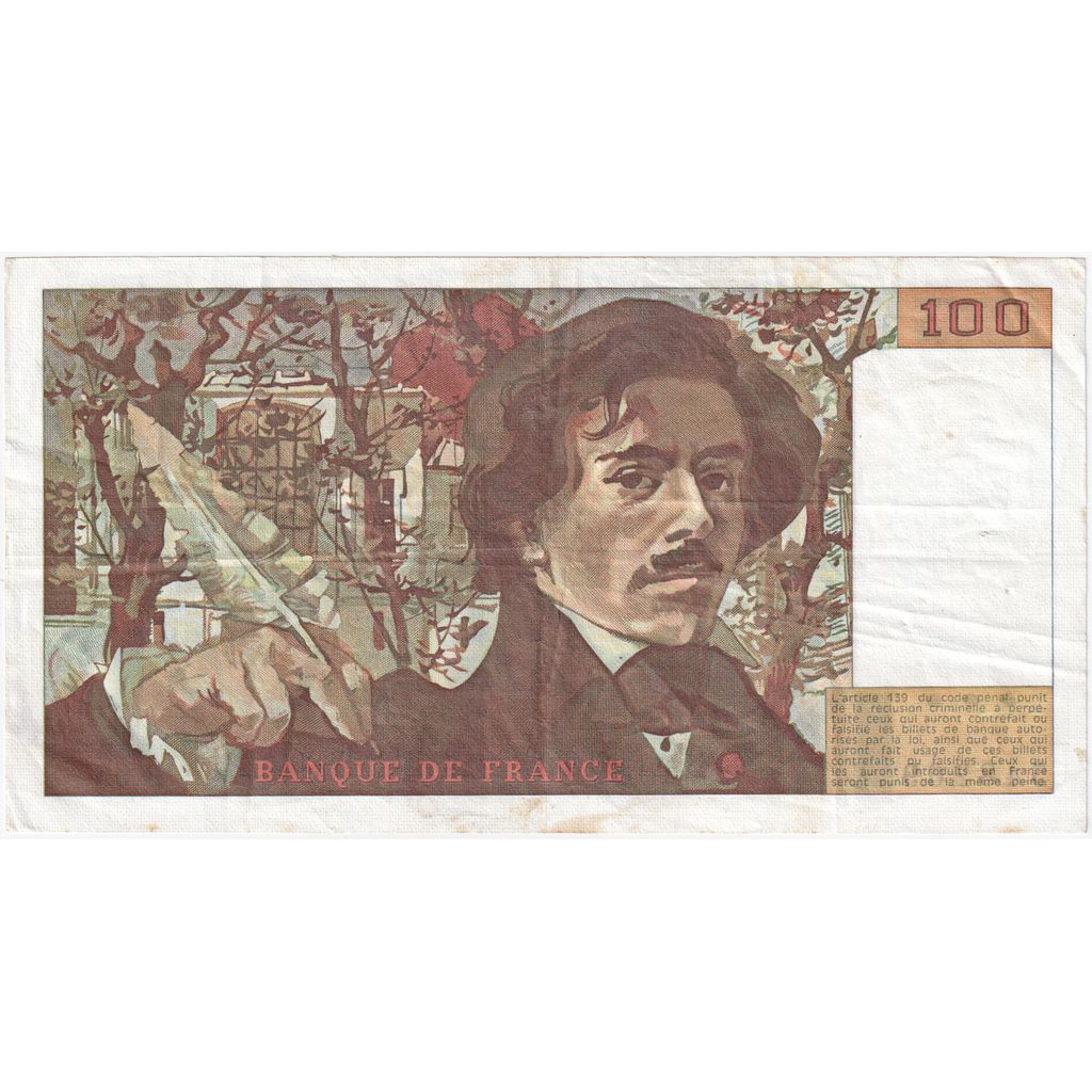 France, 100 Francs, Delacroix, B.65, TTB