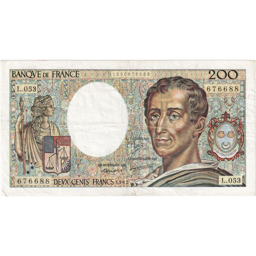 Francja, 200 Francs, Montesquieu, L.053, EF(40-45)