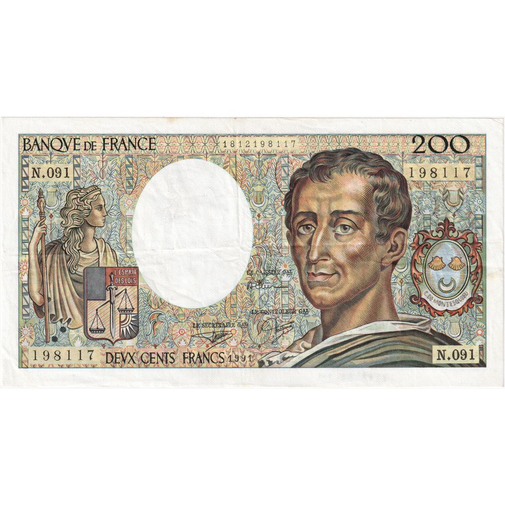 Frankrijk, 200 Francs, Montesquieu, N.091, TTB