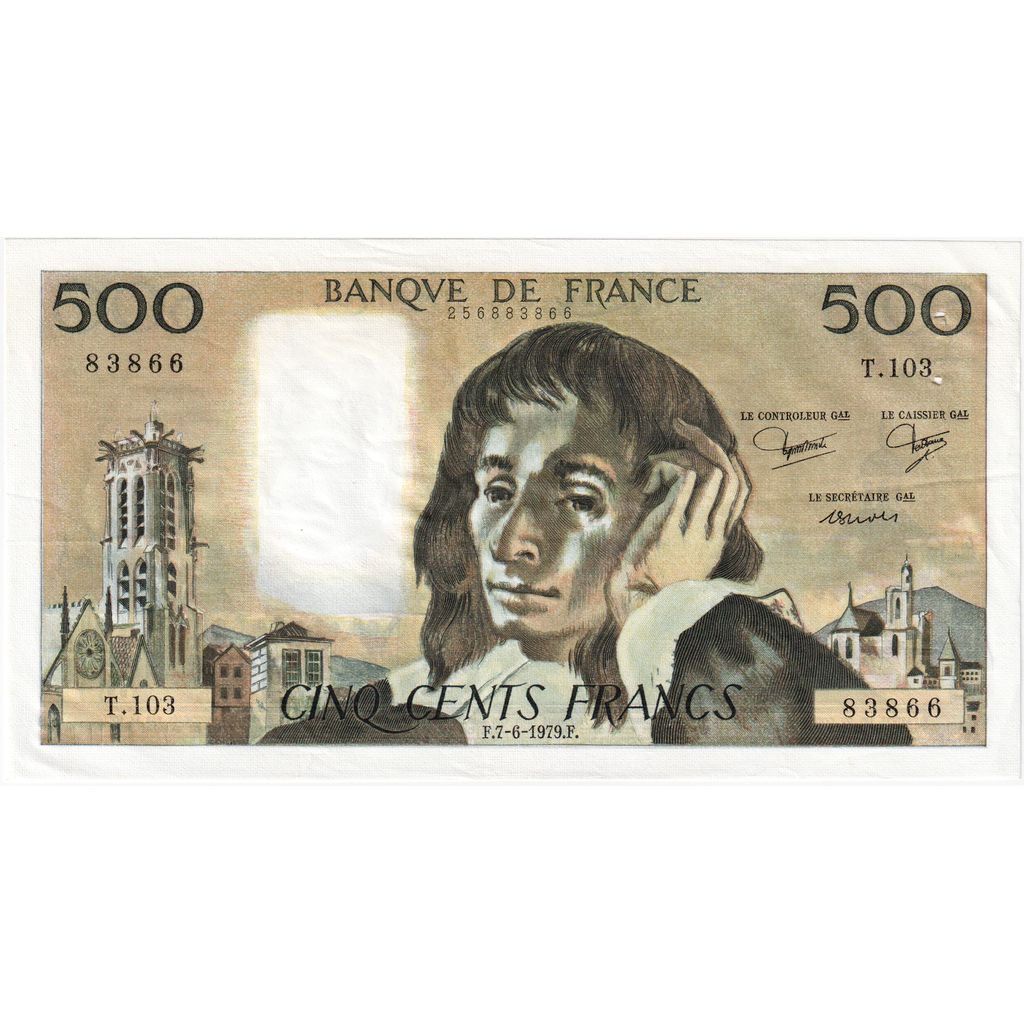 Francia, 500 Francs, Pascal, 1979-06-07, T.103, SPL-