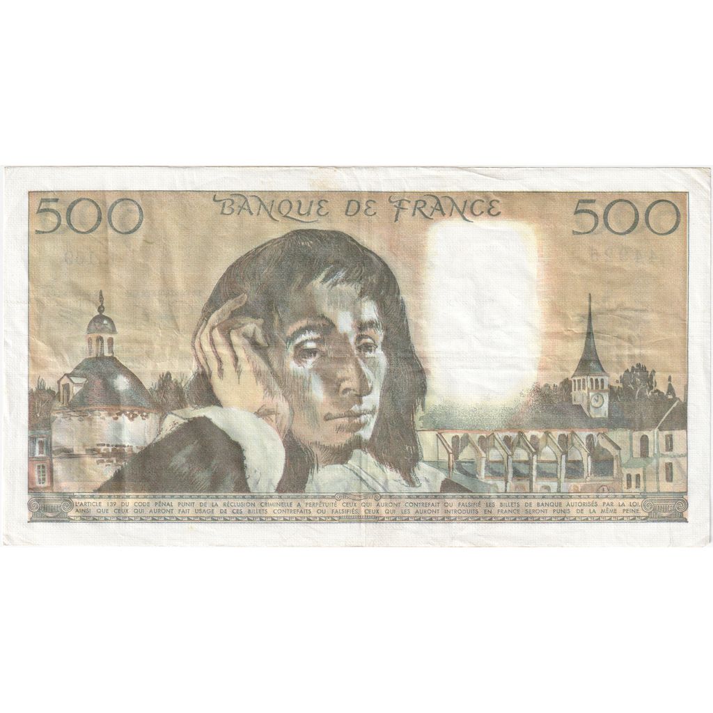 Francia, 500 Francs, Pascal, 1983-06-02, K.169, BB