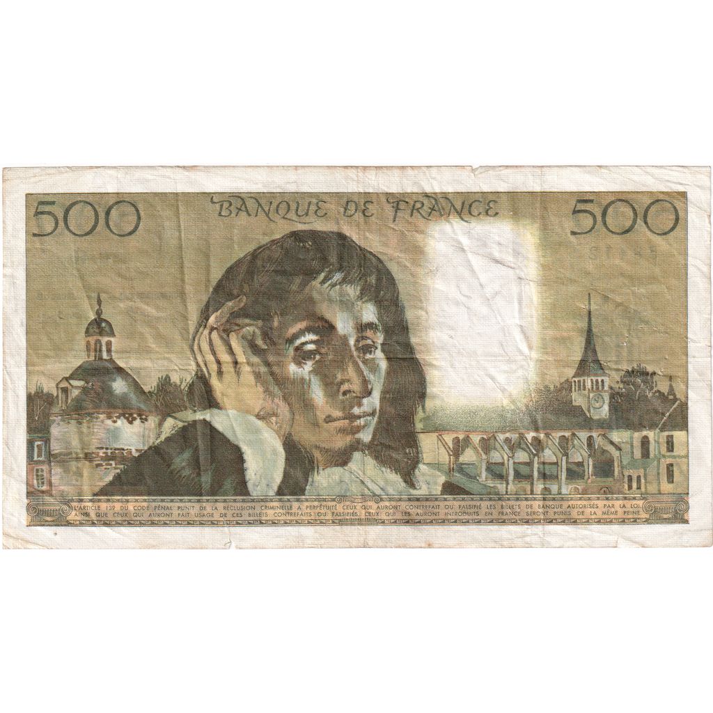 Francia, 500 Francs, Pascal, 1973-12-06, C.40, MB+
