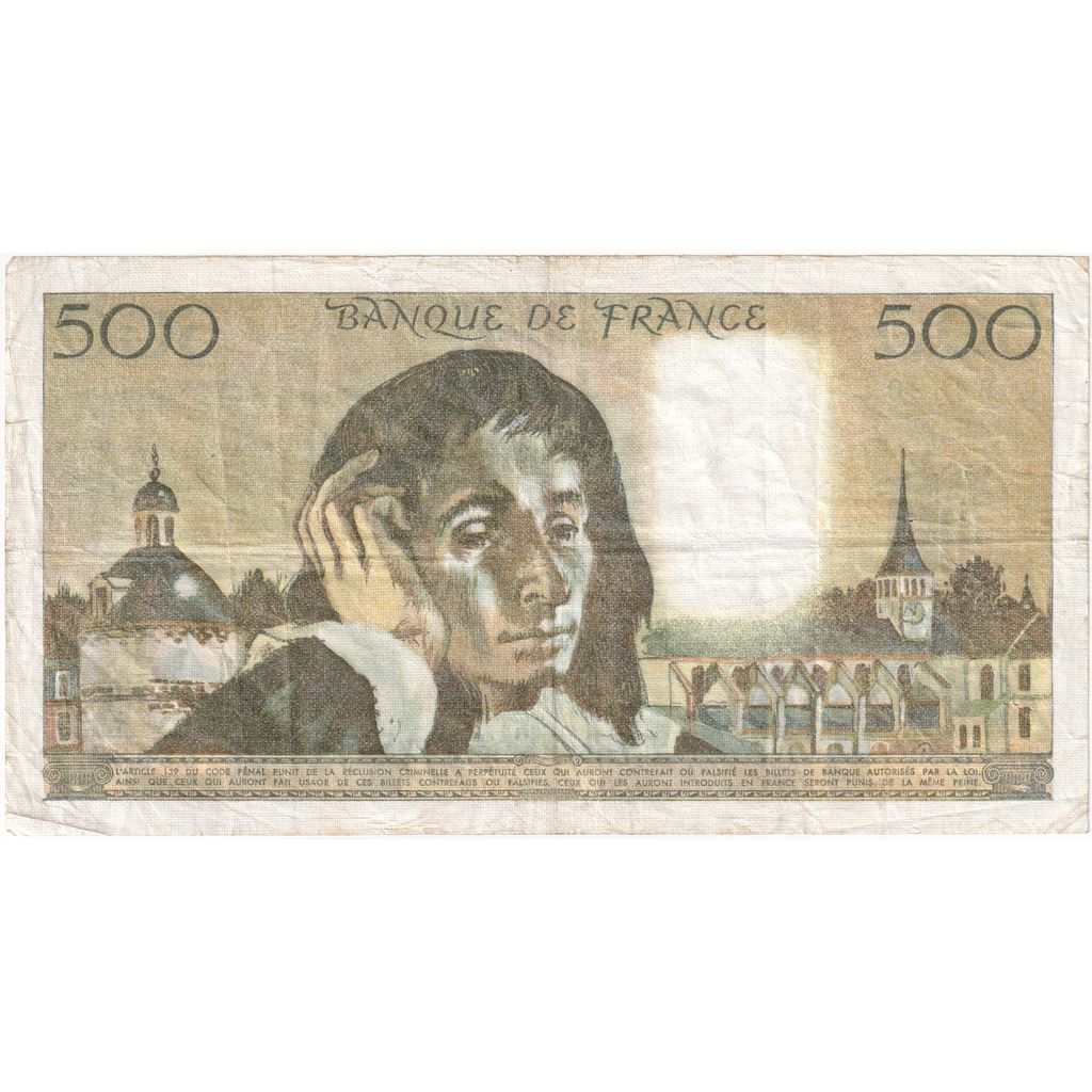 Francia, 500 Francs, Pascal, 1977-11-03, K.80, BB