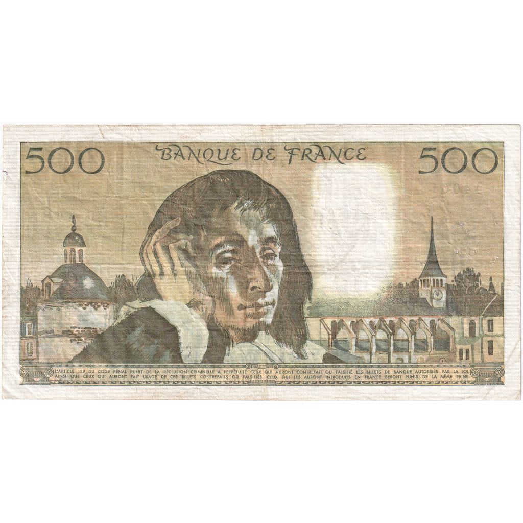 Francia, 500 Francs, Pascal, 1977-02-03, D.73, BB