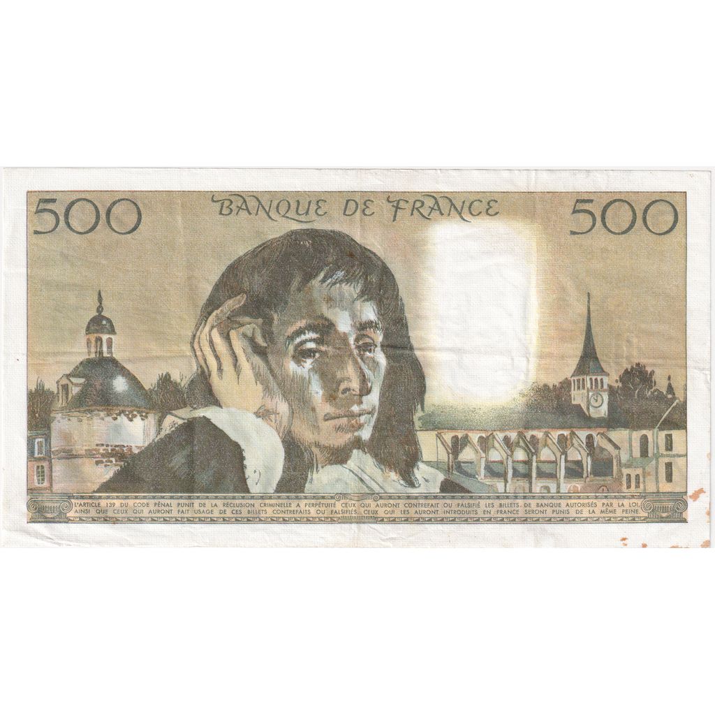 Frankrijk, 500 Francs, Pascal, 1985-04-03, V.230, TTB
