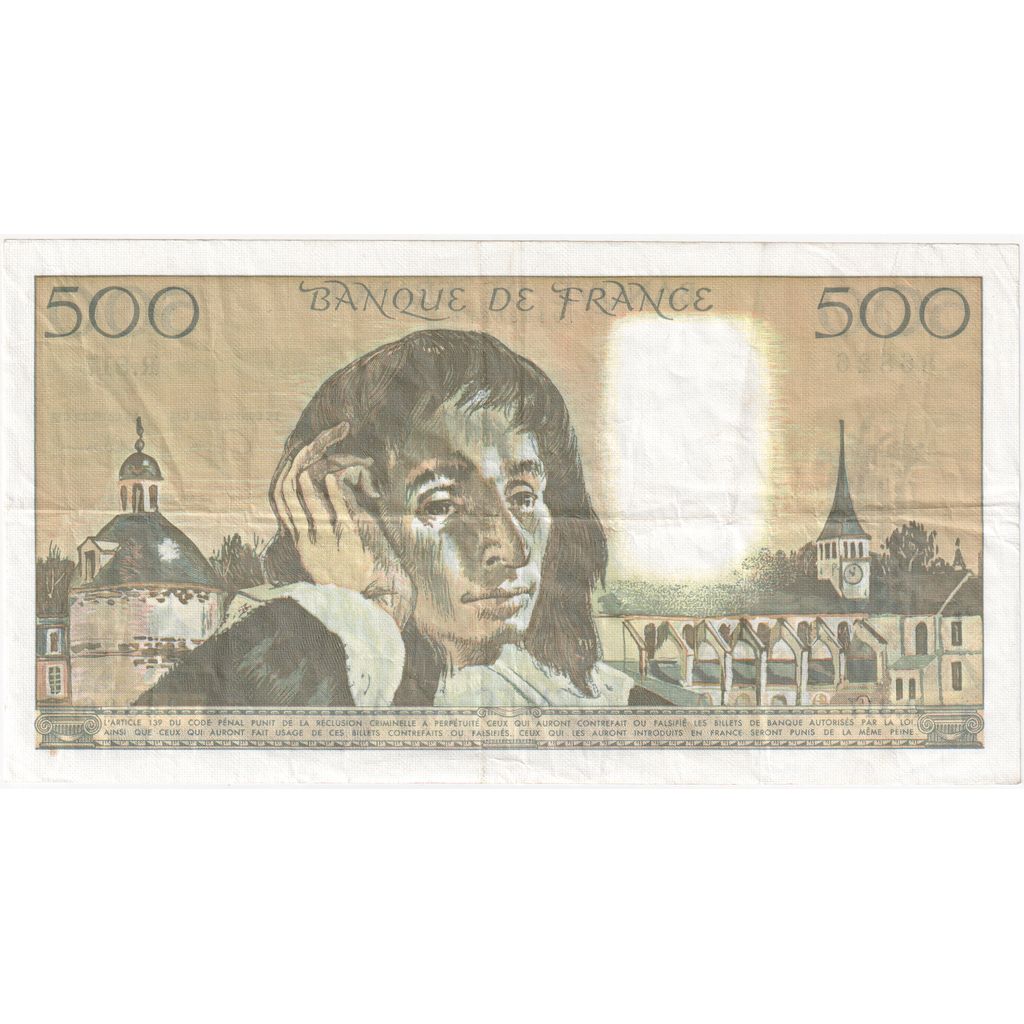 France, 500 Francs, Pascal, 1990-07-05, R.317, TTB