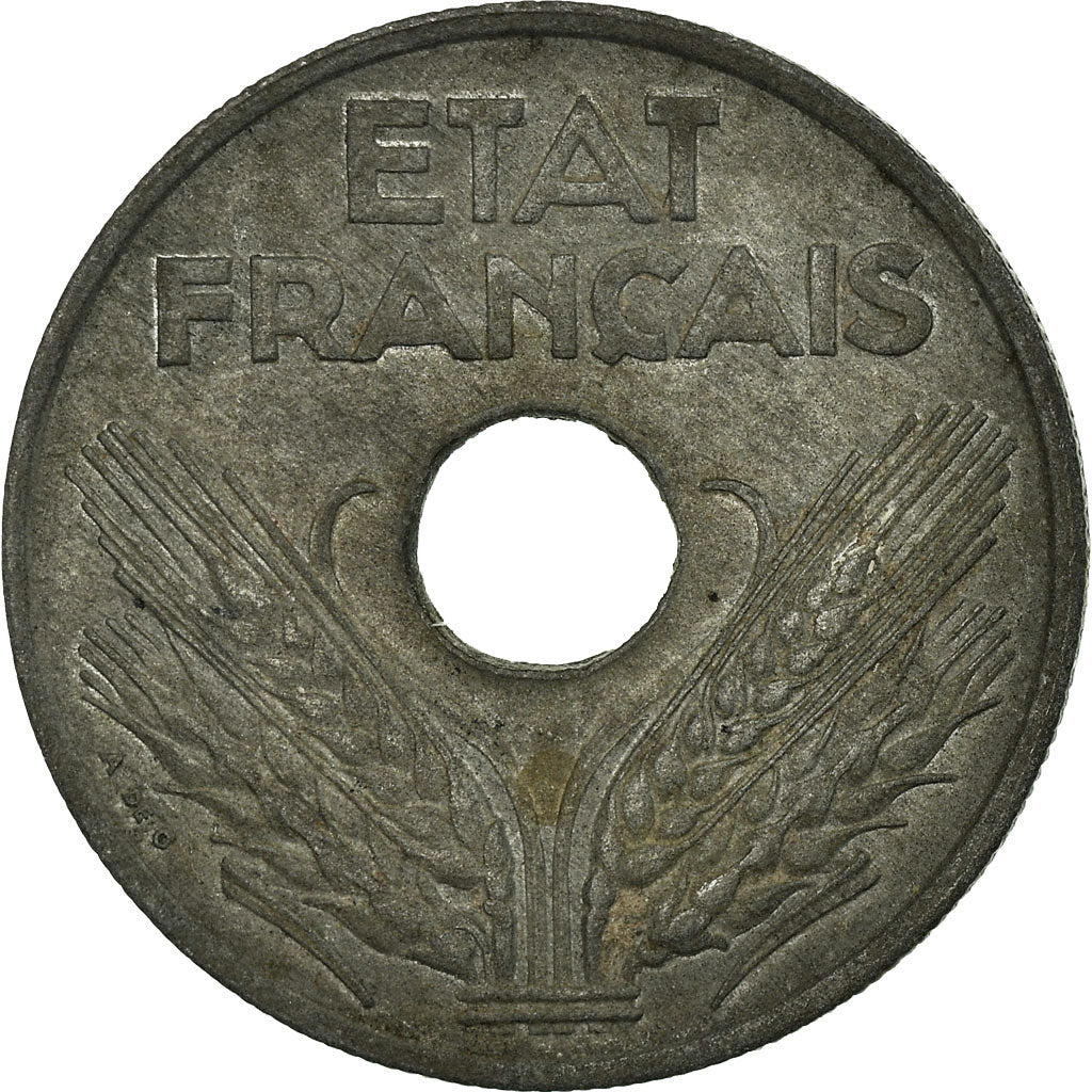Moneta, Francia, État français, 20 Centimes, 1944, Paris, BB+, Zinco