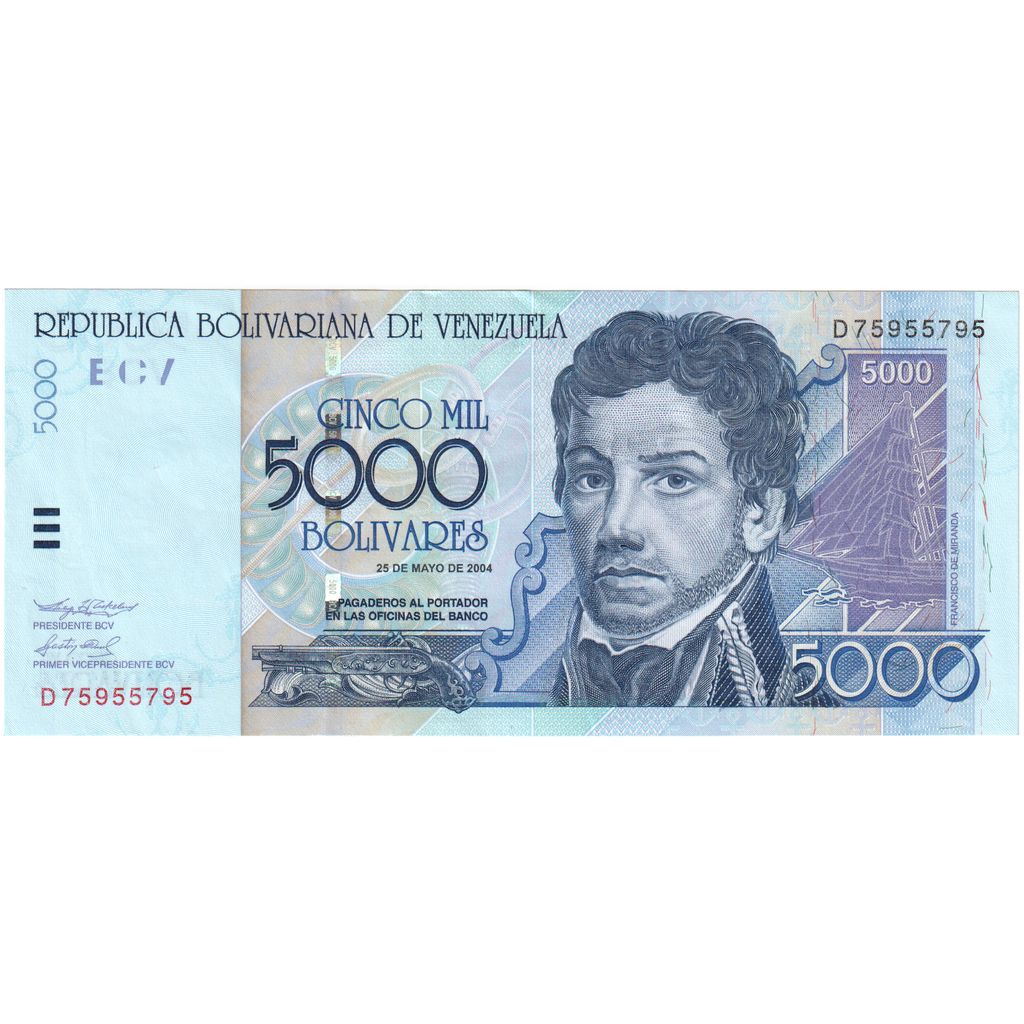 Venezuela, 5000 Bolivares, 2004-05-25, UNC(65-70)