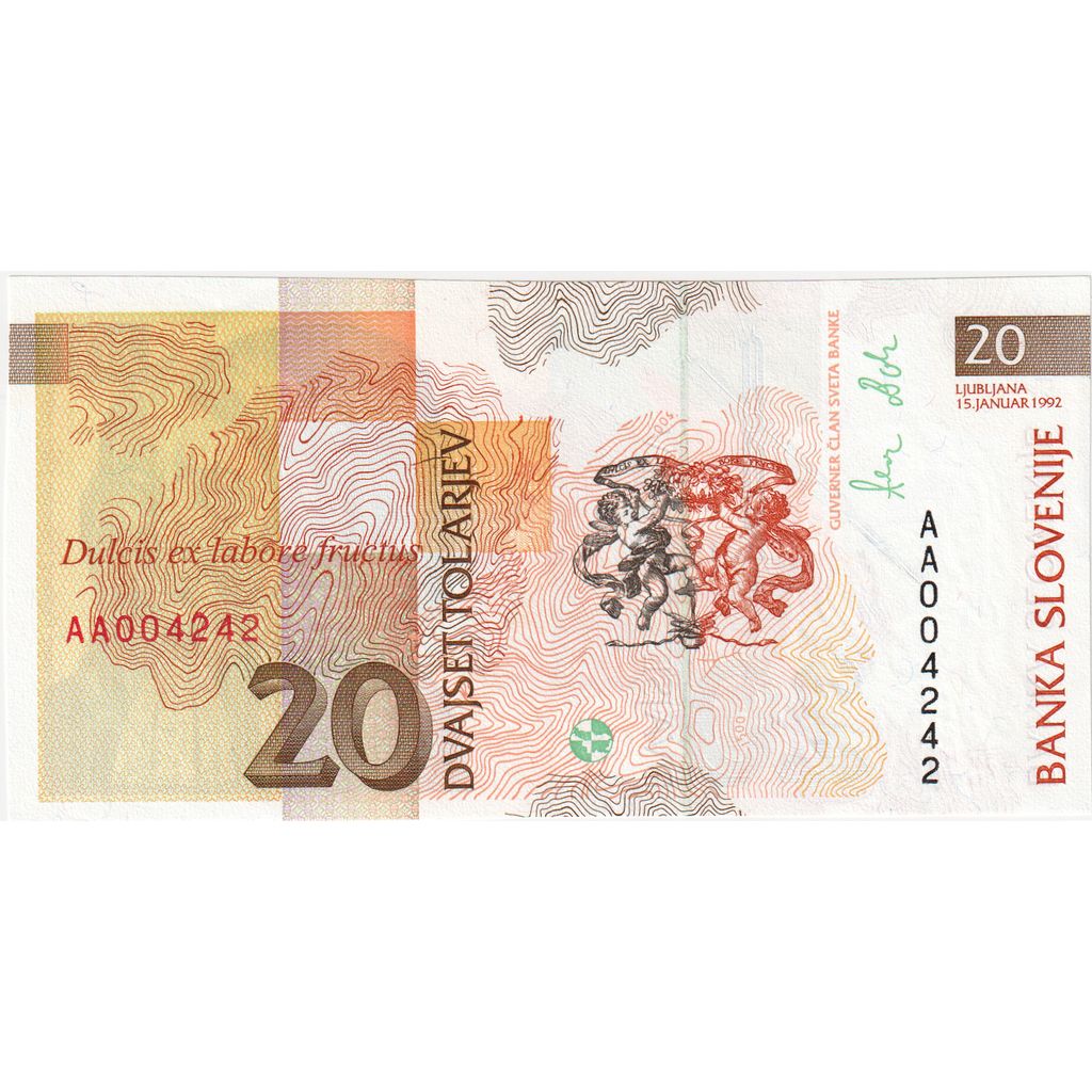Slowenien, 20 Tolarjev, 1992-01-15, UNZ