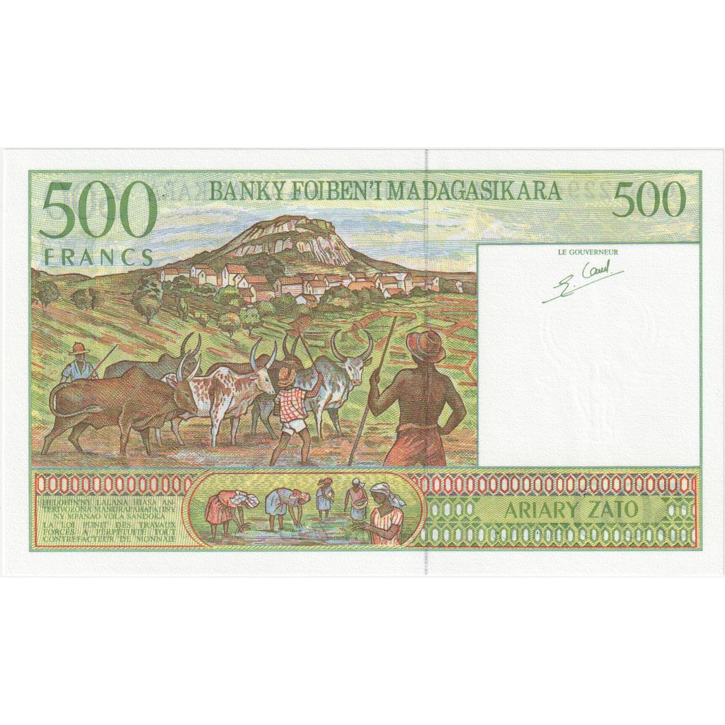 Madagascar, 500 Francs = 100 Ariary, UNC