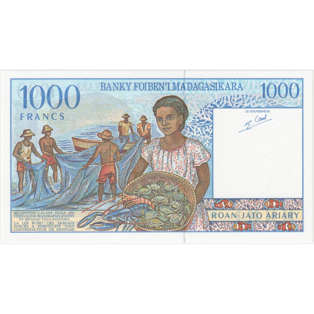 Madagascar, 1000 Francs = 200 Ariary, UNC(65-70)