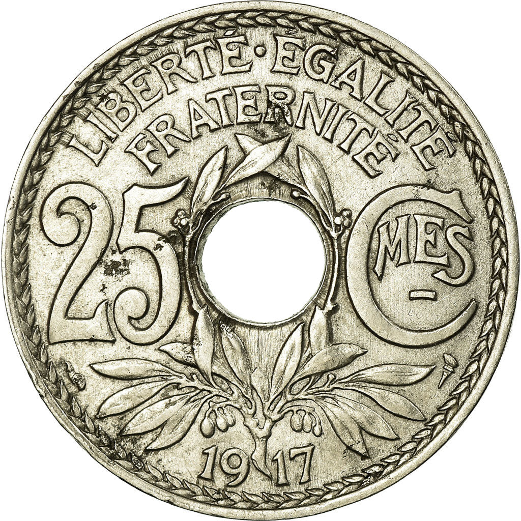 Coin, France, Lindauer, 25 Centimes, 1917, AU(50-53), Nickel, Gadoury:379