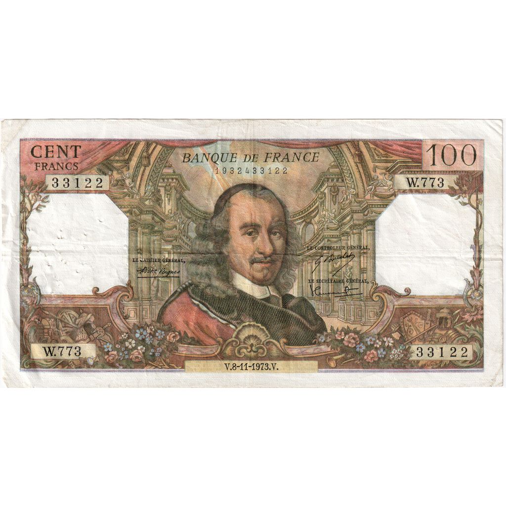 France, 100 Francs, Corneille, 1973-11-08, W.773, VF(30-35)