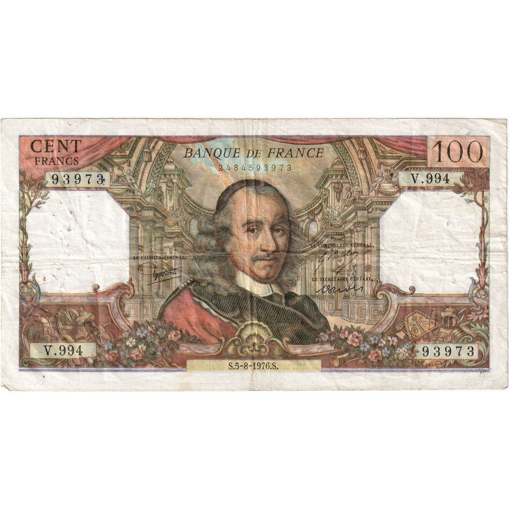 France, 100 Francs, Corneille, 1976-08-05, V.994, VF(30-35)