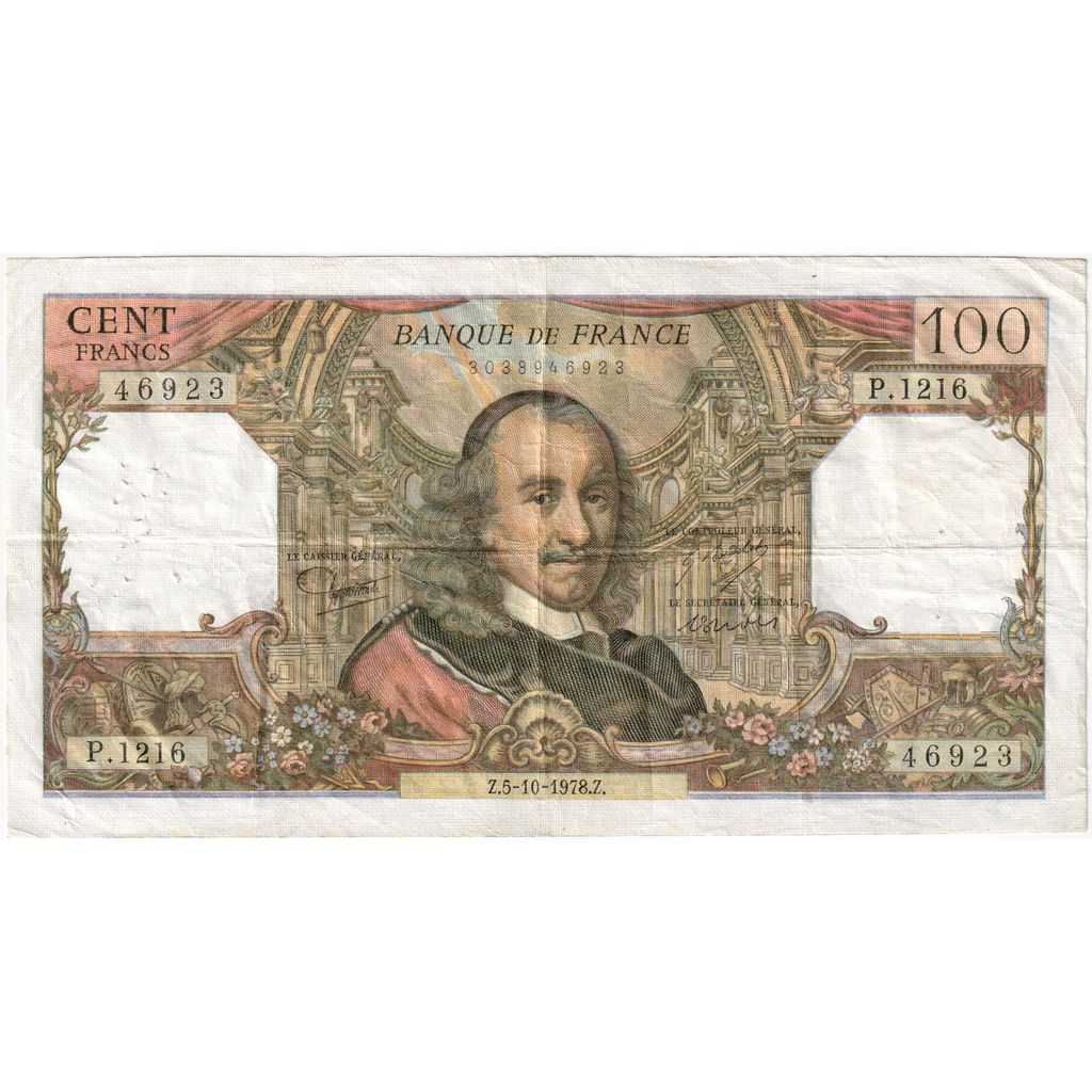 France, 100 Francs, Corneille, 1978-10-05, P.1216, VF(30-35)
