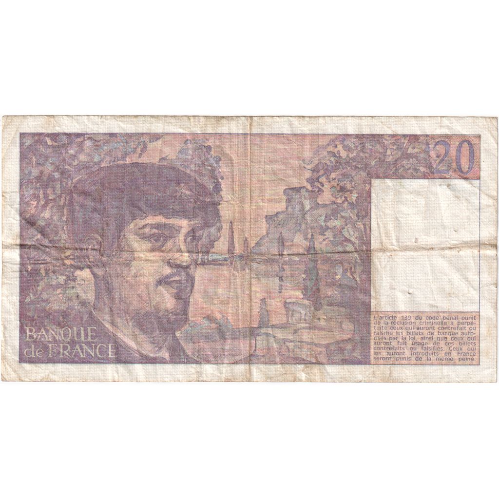 France, 20 Francs, Debussy, L.021, VF(30-35)