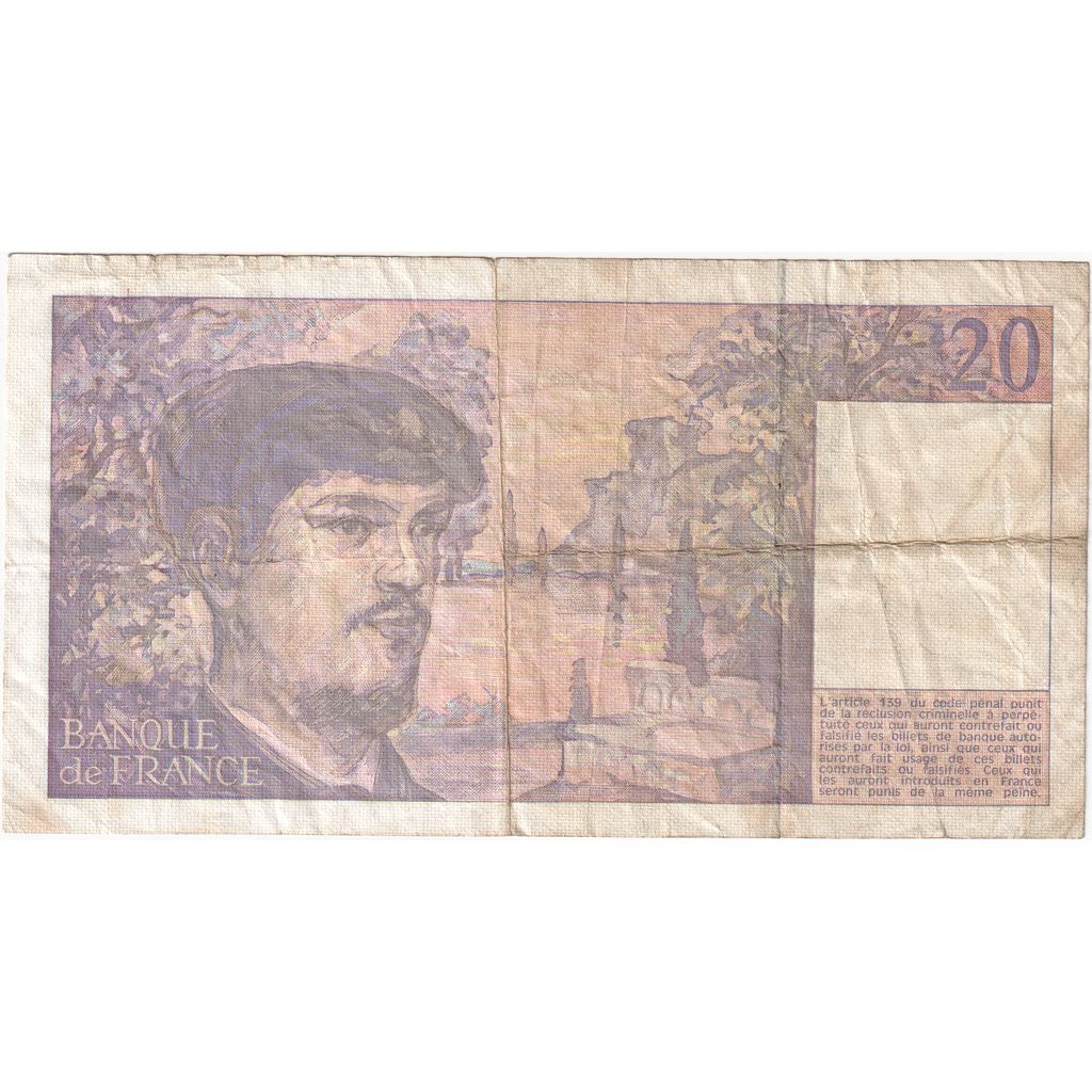 France, 20 Francs, Debussy, Y.029, TB+