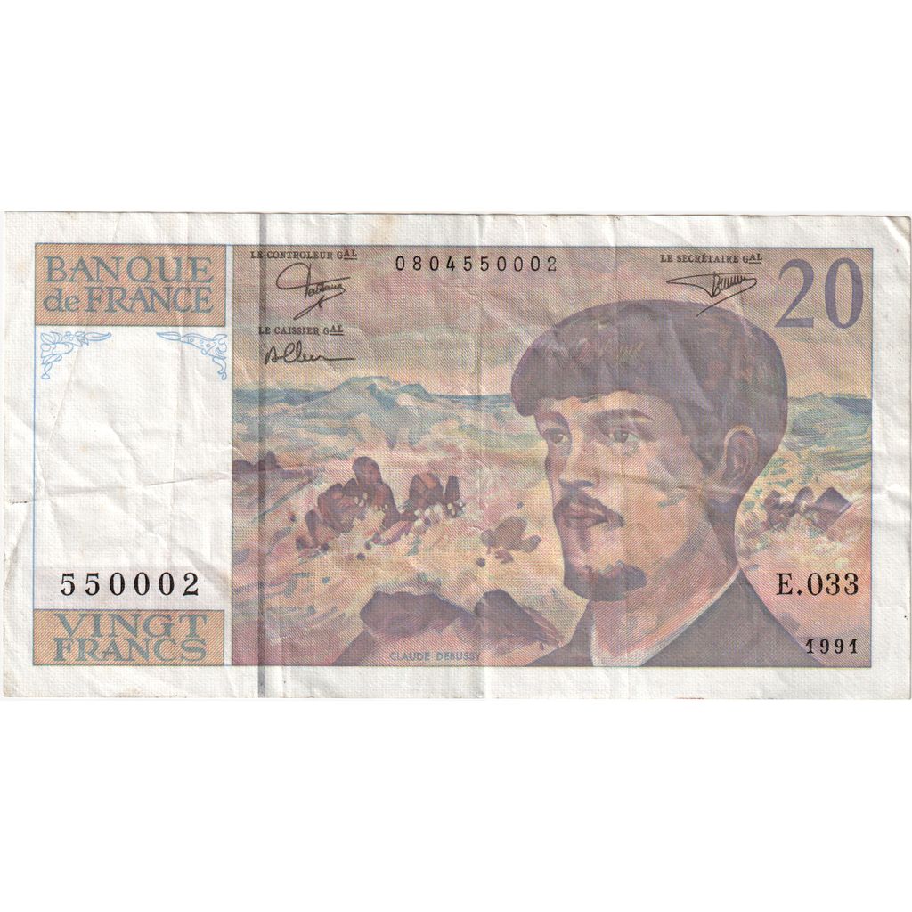 Francia, 20 Francs, Debussy, E.033, MBC