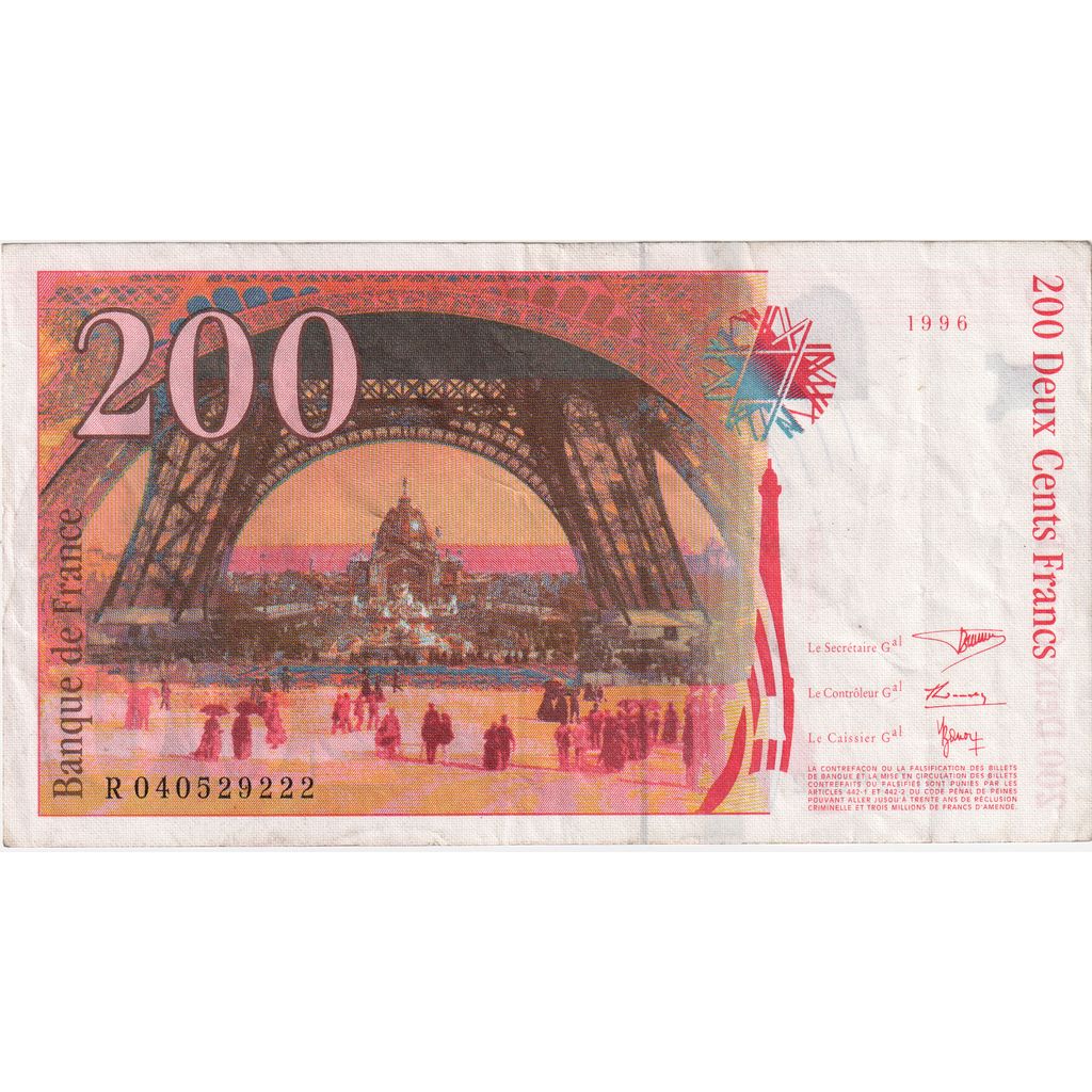 France, 200 Francs, Eiffel, R040529222, TTB+
