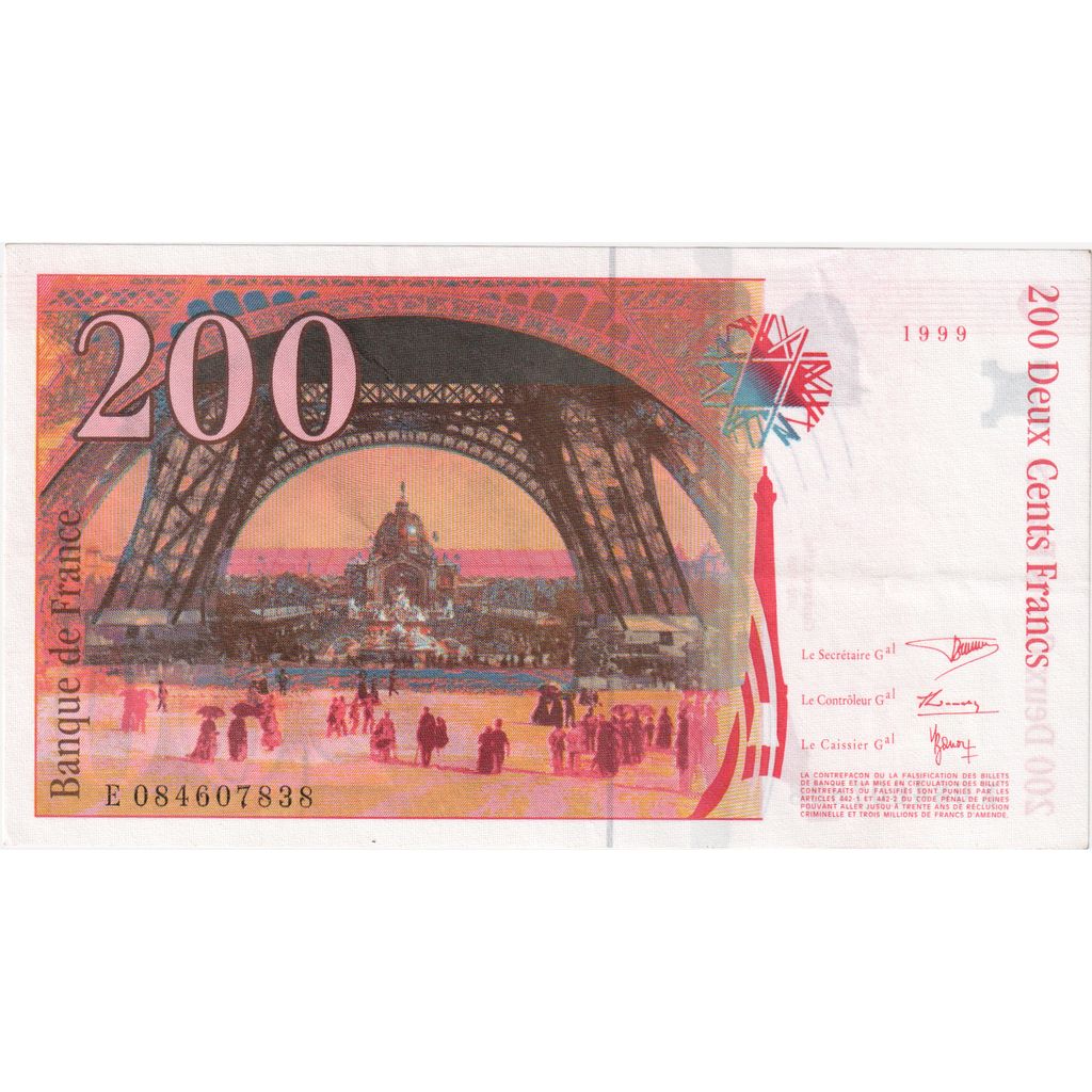 Francia, 200 Francs, Eiffel, E084607838, MBC+