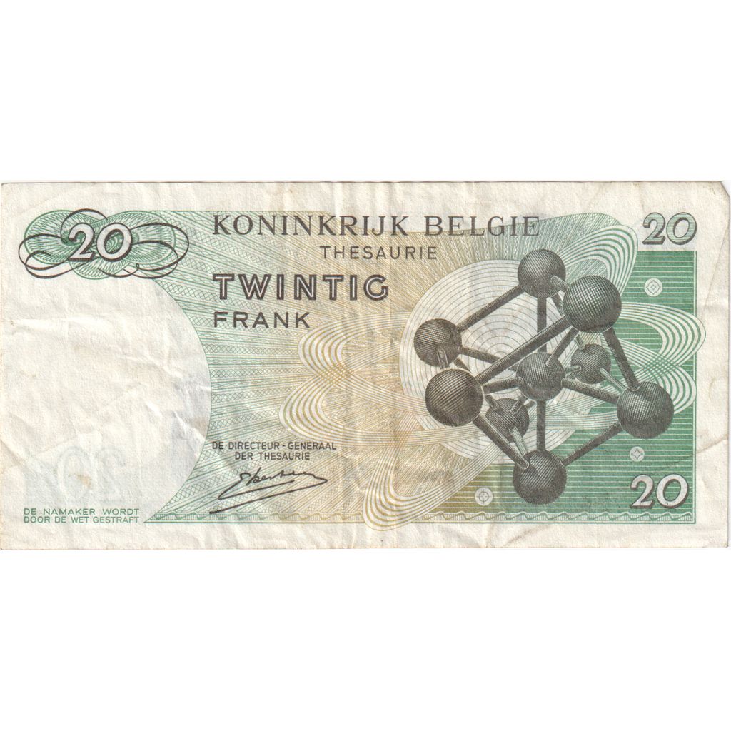België, 20 Francs, 1964-06-15, TTB